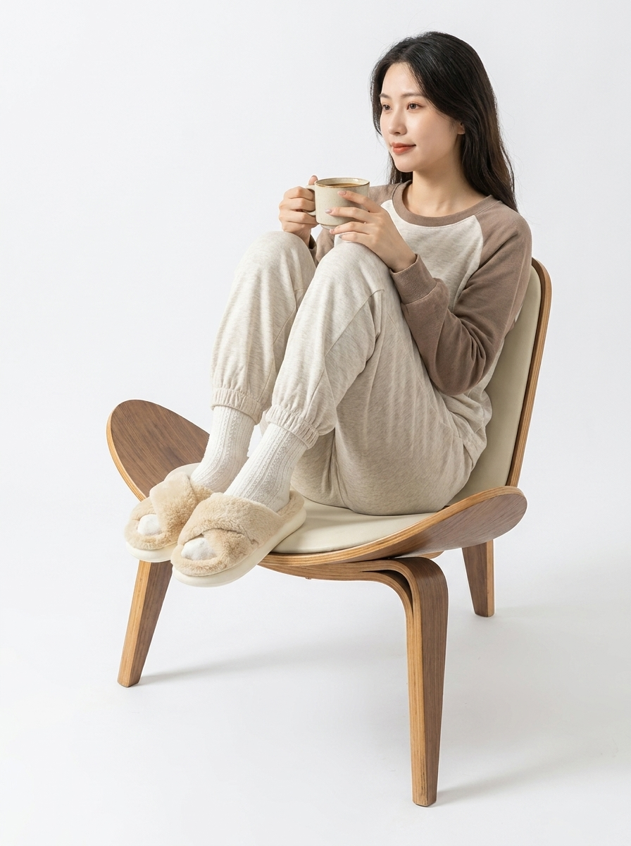 The Velune Cross Plush Slippers