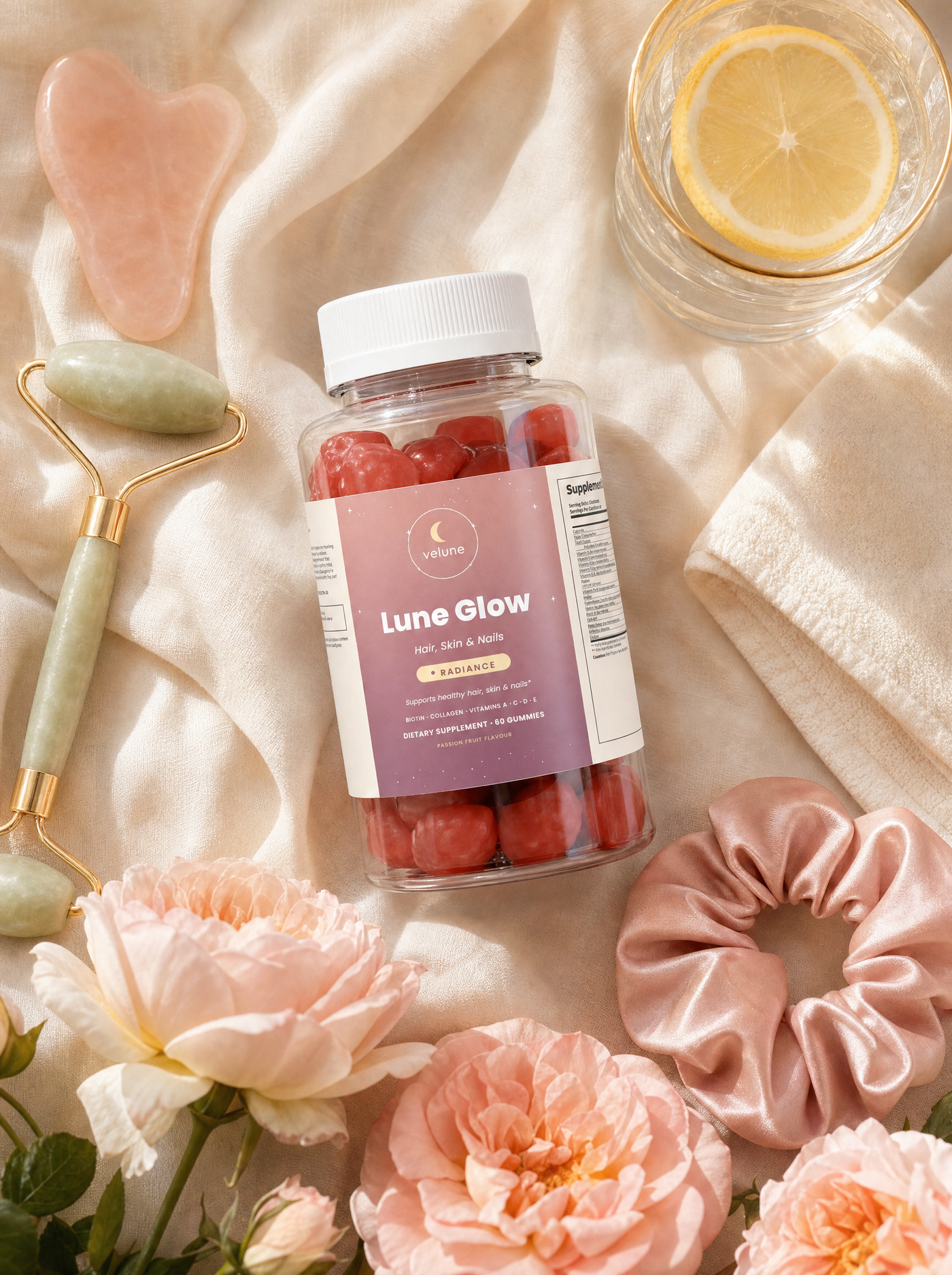 Lune Glow hair, skin & nails gummies by Velune – product gallery photo