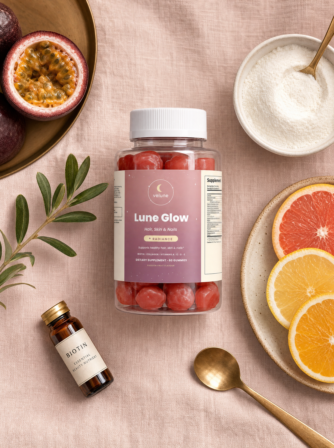 Lune Glow marine collagen gummies jar by Velune – product gallery photo