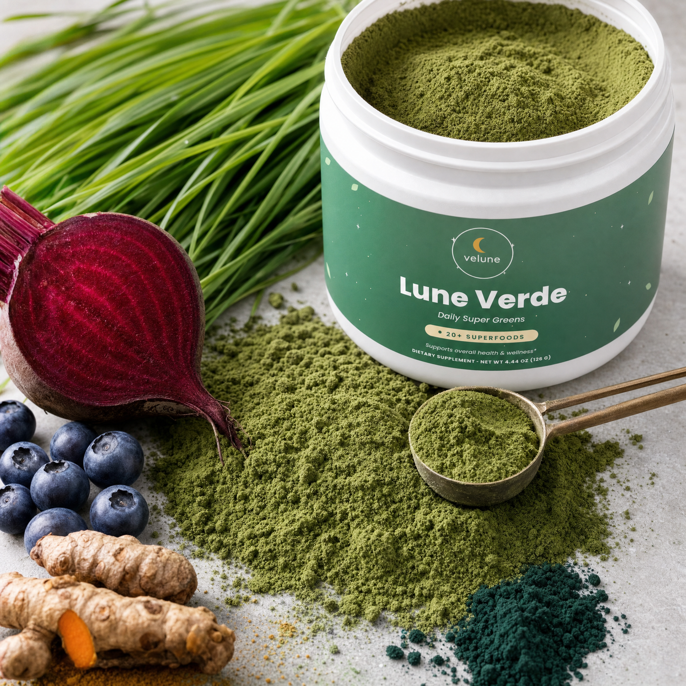 Lune Verde super greens scoop by Velune – product gallery photo
